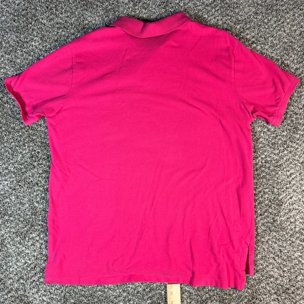 Polo Ralph Lauren Mens XL Pink Custom Fit Short Sleeve Polo Shirt Green Pony